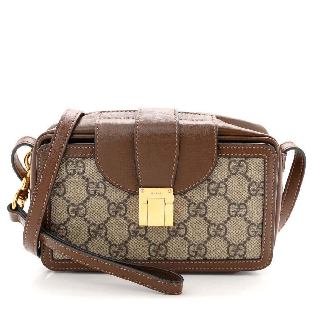Gucci Gg Supreme Mini Clasp Bag Beige #254638G11B
